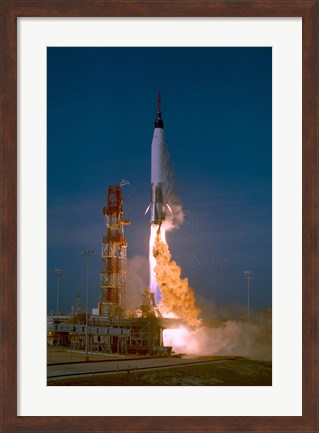 Framed Launch of the Mercury Atlas Unmanned Test Flight Print