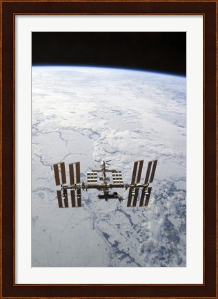 Framed International Space Station in Orbit Print