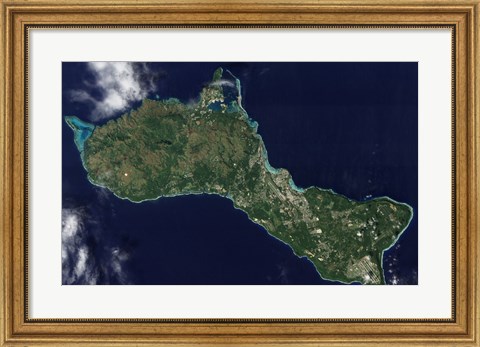 Framed Satellite view of the Island of Guam Print