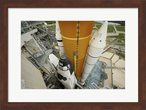 Framed Space Shuttle Atlantis on the Launch Pad at Kennedy Space Center, Florida Print