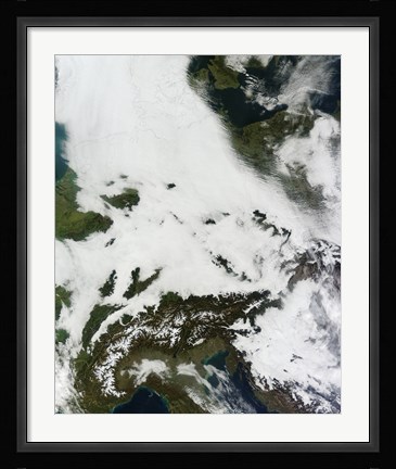 Framed Massive Cloudbank Sprawled over Central Europe Print