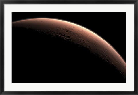 Framed Illustration Depicting Part of Mars at the Boundary between Darkness and Daylight Print
