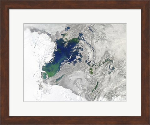 Framed Satellite view of the Ross Sea, Antarctica Print