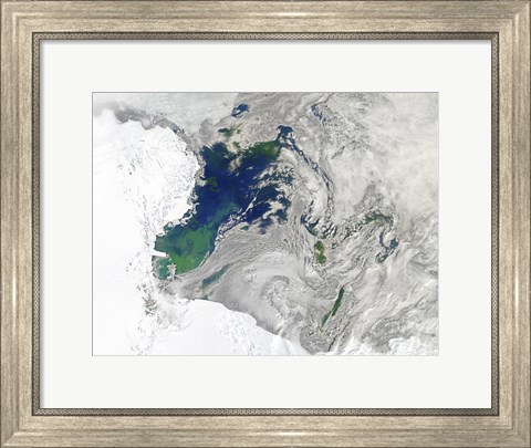 Framed Satellite view of the Ross Sea, Antarctica Print