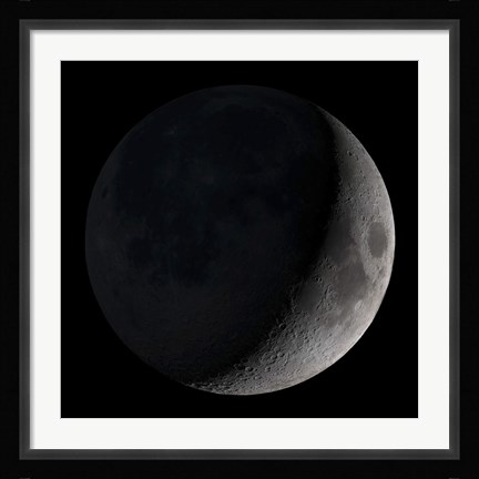 Framed Waxing Crescent Moon Print