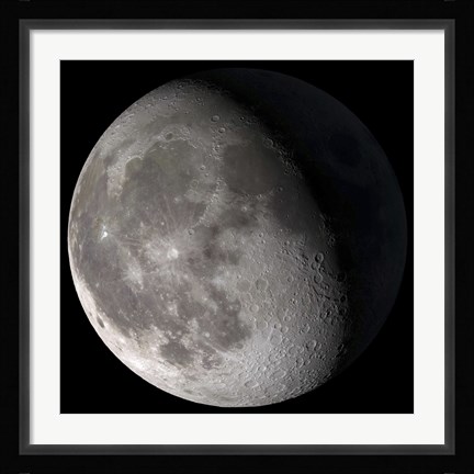 Framed Waning Gibbous Moon Print