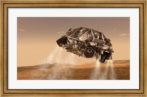 Framed Rover and Descent Stage for NASA&#39;s Mars Science Laboratory Spacecraft Print