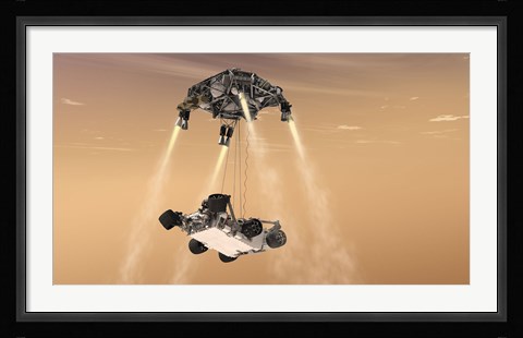 Framed Sky Crane Maneuver During the Descent of NASA's Curiosity Rover Print