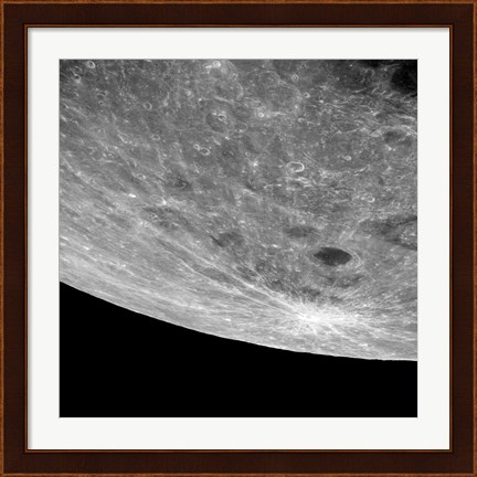 Framed High Altitude Oblique view of the Lunar Surface Print