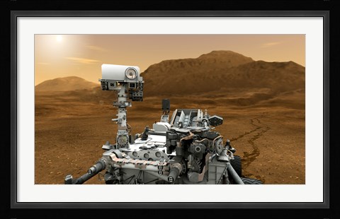 Framed Artist concept of NASA's Curiosity rover Print