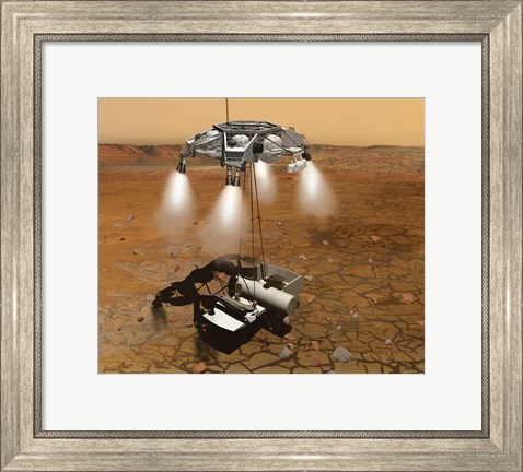 Framed Artist&#39;s Concept of an Ascent Vehicle Leaving Mars Print