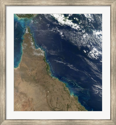 Framed Satellite view of the Australian Coast Print