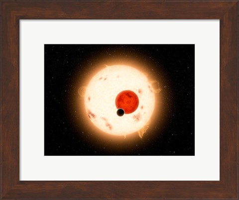 Framed Artist&#39;s concept of the Kepler-16 System Print