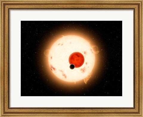 Framed Artist&#39;s concept of the Kepler-16 System Print
