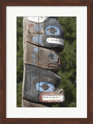 Framed Tseshaht Totem Poles, Port Alberni, British Columbia Print
