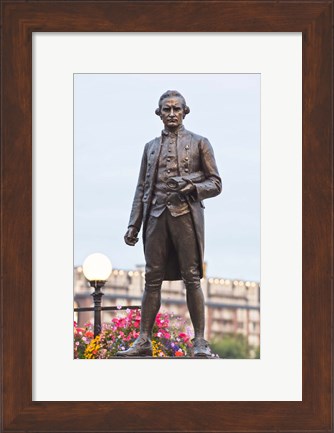 Framed British Columbia, Victoria, Captain James Cook Statue Print