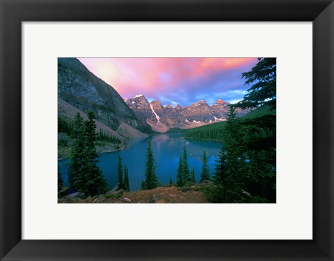 Framed Lake Moraine at Dawn, Banff National Park, Alberta Print
