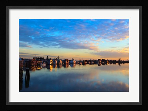 Framed Fraser River House Boats, British Columbia, Canada Print