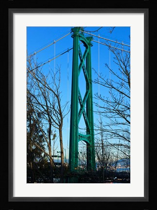 Framed British Columbia, Vancouver, Lion's Gate Bridge Tower Print