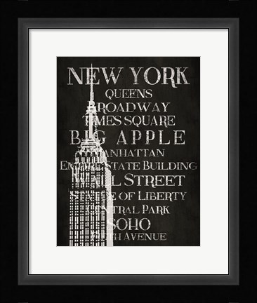 Framed Black &amp; White New York Print