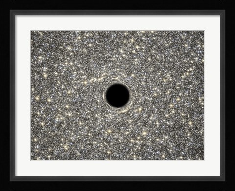 Framed Artist's Concept of Giant Black Hole in Center of Ultracompact Galaxy Print