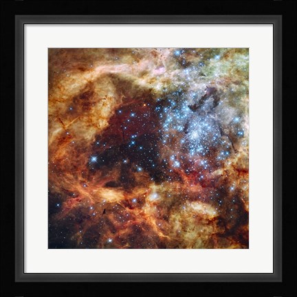 Framed Hubble's Festive View of a Grand Star-Forming Region Print