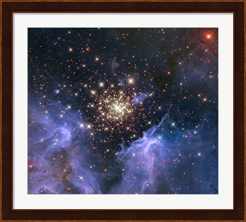 Framed Starburst Cluster Shows Celestial Fireworks Print