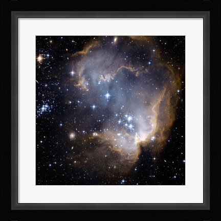 Framed Hubble Observes Infant Stars in Nearby Galaxy Print