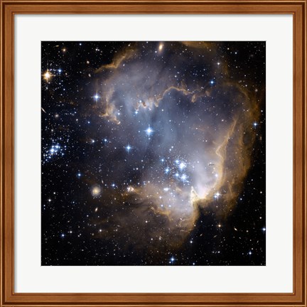 Framed Hubble Observes Infant Stars in Nearby Galaxy Print