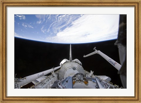 Framed Partial view of the Tranquility Node in Space Shuttle Endeavour&#39;s Payload Bay Print