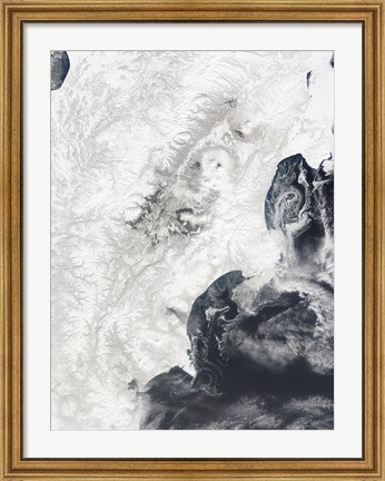 Framed Volcanoes in Central Kamchatka Peninsula, Eastern Russia Print