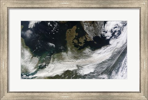 Framed Ash Plume from Eyjafjallajokull Volcano over Northern Europe Print