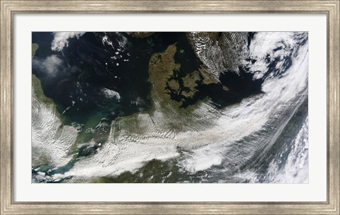 Framed Ash Plume from Eyjafjallajokull Volcano over Northern Europe Print