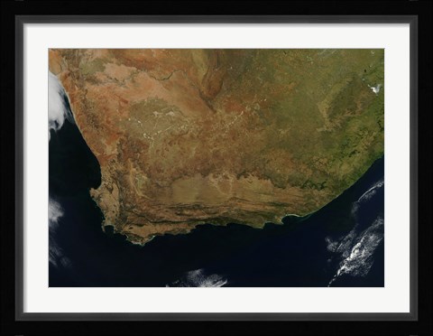 Framed Satellite view of South Africa Print