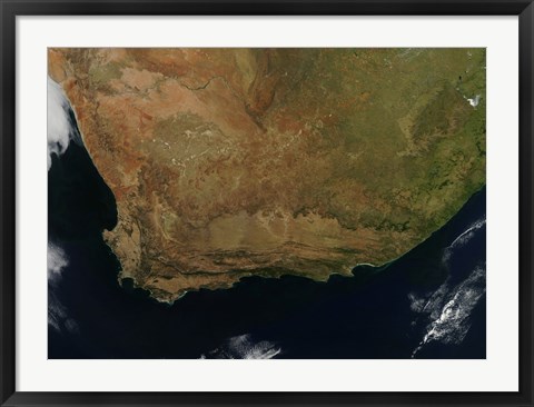 Framed Satellite view of South Africa Print