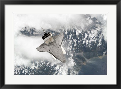 Framed Underside of Space Shuttle Discovery as the Shuttle approaches the International Space Station Print