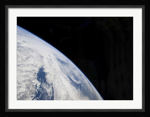 Framed Earth's Horizon and the Blackness of Space Print