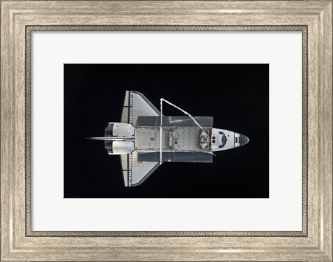 Framed Space Shuttle Atlantis Backdropped Against the Blackness of Space Print