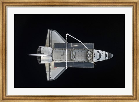 Framed Space Shuttle Atlantis Backdropped Against the Blackness of Space Print
