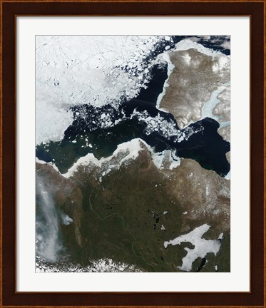 Framed Satellite View of Northwest Canada Print