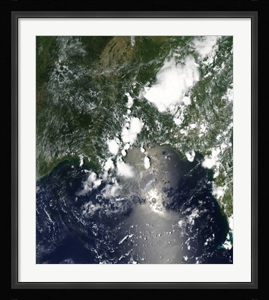 Framed Oil Spreads Northeast from the Leaking Deepwater Horizon Well in the Gulf of Mexico Print