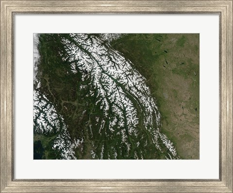 Framed View of the Rocky Mountains Print