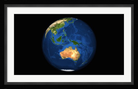 Framed View of the Full Earth Showing Indonesia, Oceania, and the Continent of Australia Print