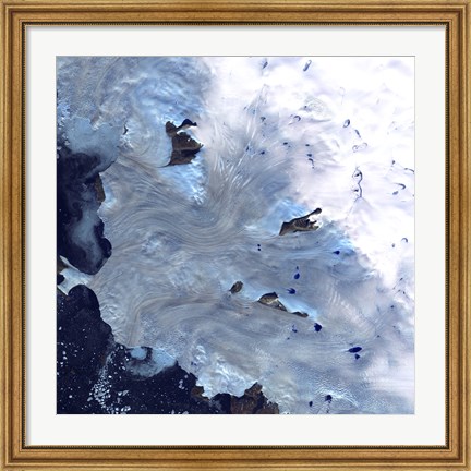 Framed Small Field of Glaciers Surrounds Baffin Bay along Greenland&#39;s Western Coast Print