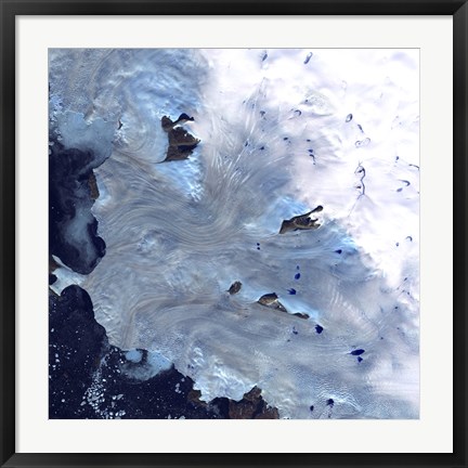 Framed Small Field of Glaciers Surrounds Baffin Bay along Greenland&#39;s Western Coast Print