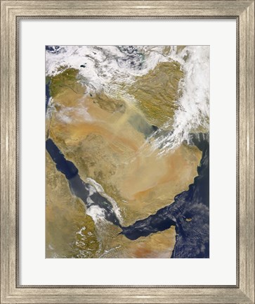 Framed Dust and Smoke over Iraq and the Middle East Print