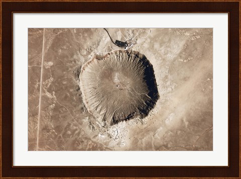 Framed Meteorite Impact Crater in the Northern Arizona desert of the United States Print