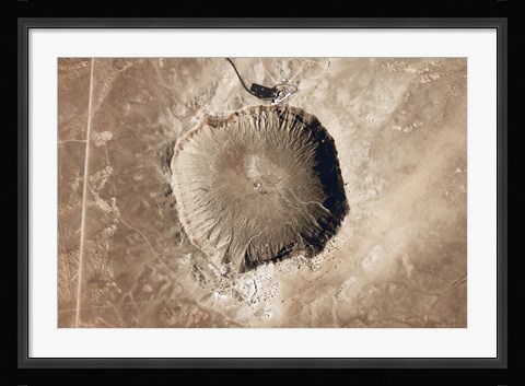 Framed Meteorite Impact Crater in the Northern Arizona desert of the United States Print