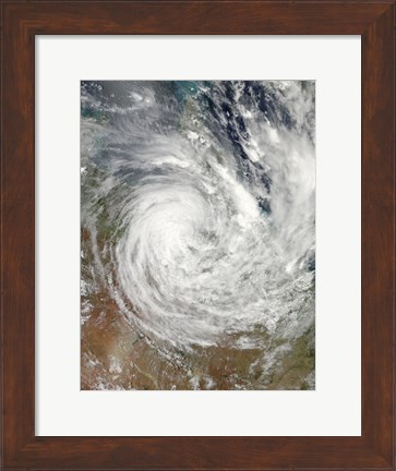 Framed Tropical Cyclone Yasi over Australia Print