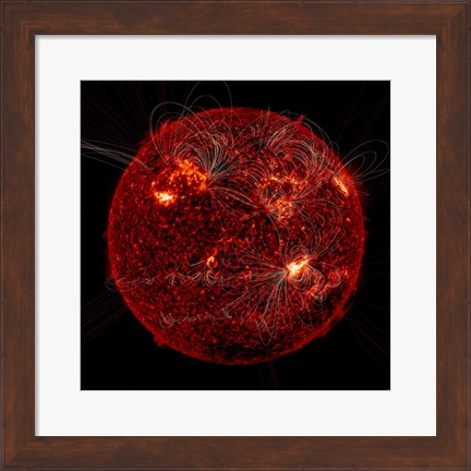 Framed Magnetic Field Visible on the Sun Print